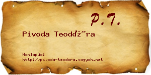 Pivoda Teodóra névjegykártya